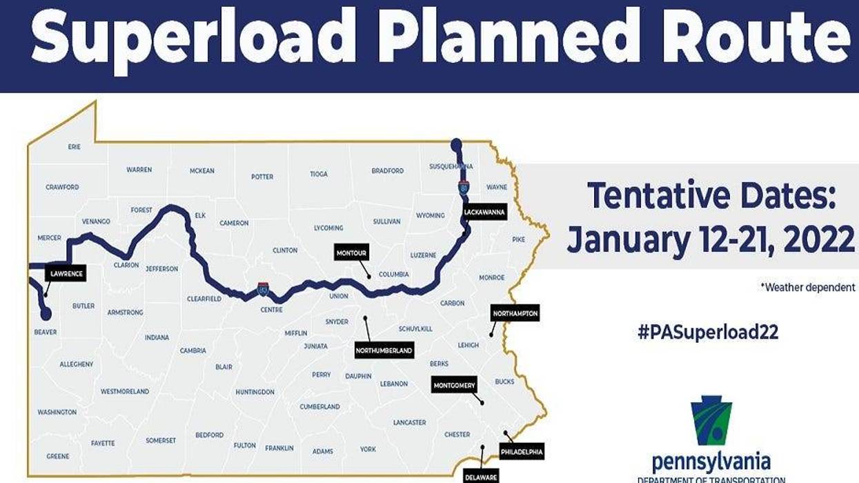PennDOT Superload Map Route