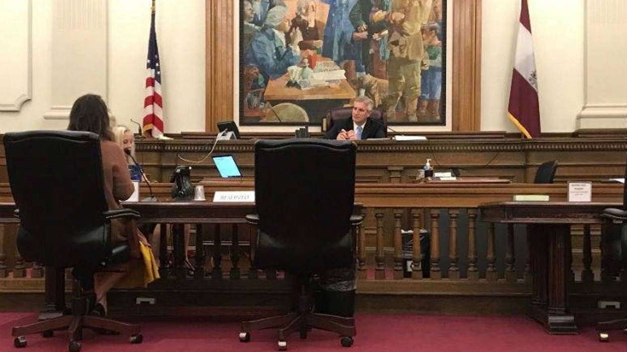 Pennsylvania Commission on Sentencing vice-chair Todd Stephens runs the commission’s first hearing on sentencing enhancements in Montgomery County Court in Norristown.