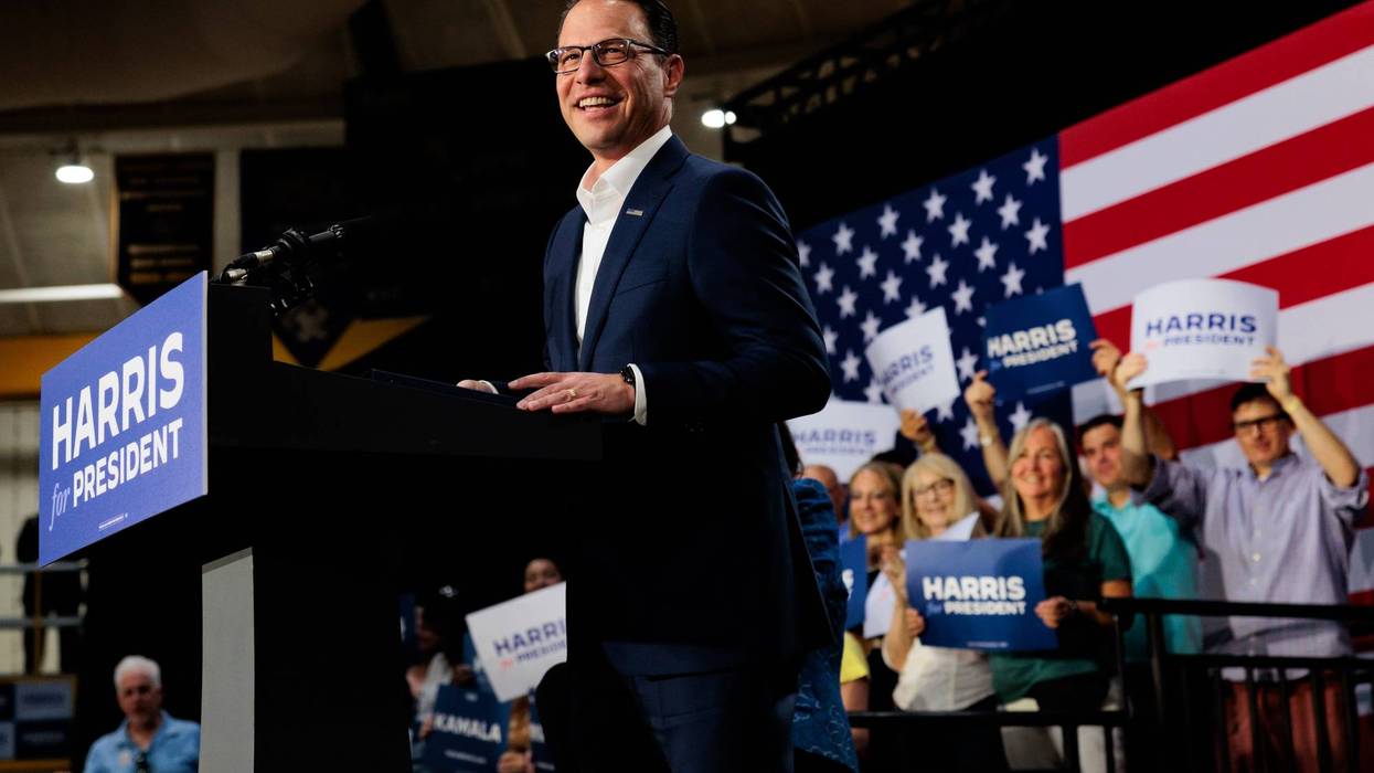 Pennsylvania Gov. Josh Shapiro speaks during a campaign rally for Vice President Kamala Harris on July 29, 2024, in Ambler, Pennsylvania.