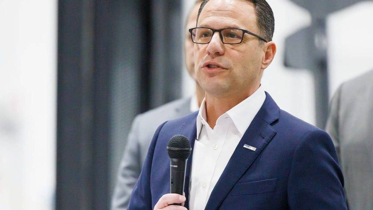 Pennsylvania governor Josh Shapiro speaks during a ribbon-cutting ceremony for the new 650,000-square-foot Rice Distribution Center of Utz Brands, Inc., on Kindig Lane, Thursday, Dec. 5, 2024, in Conewago Township