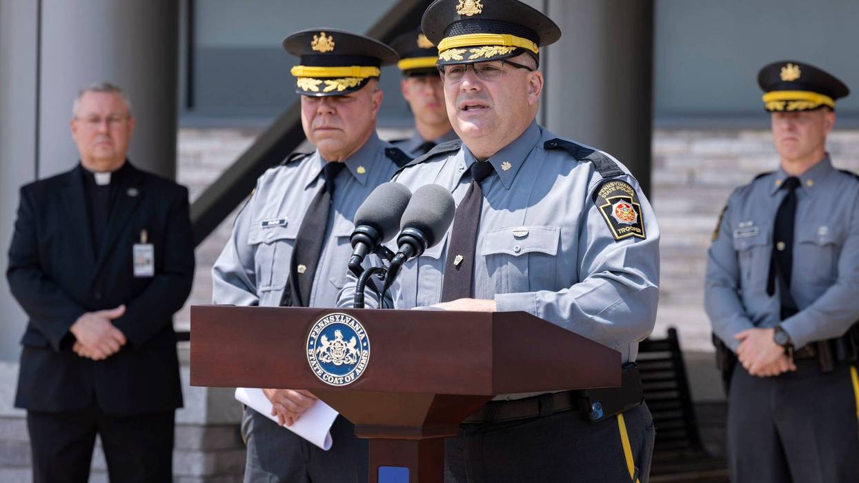 Pennsylvania State Police Commissioner Christopher Paris provides an update on the two troopers shot in Juniata County, June 18, 2023.