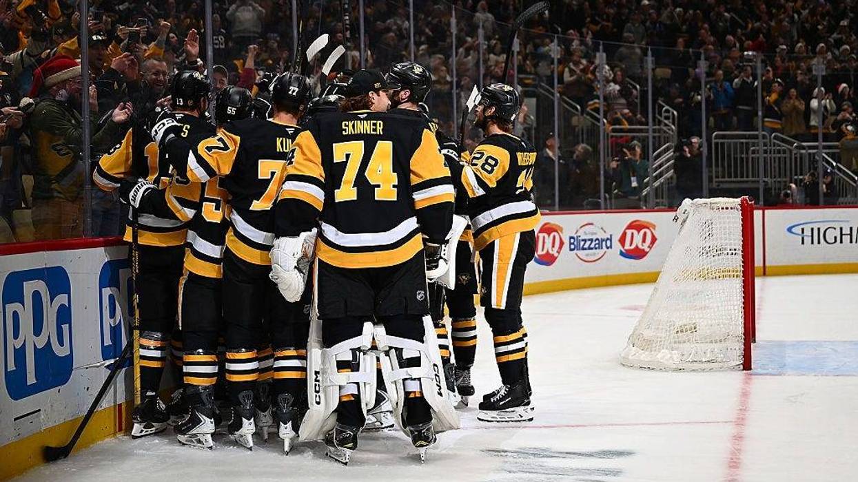 Pens celebrate win