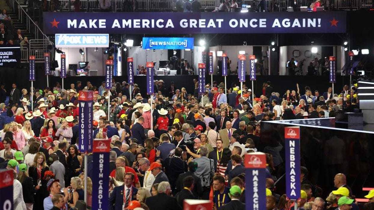 People at the Republican National Convention at the Fiserv Forum on in Milwaukee, Wisconsin.