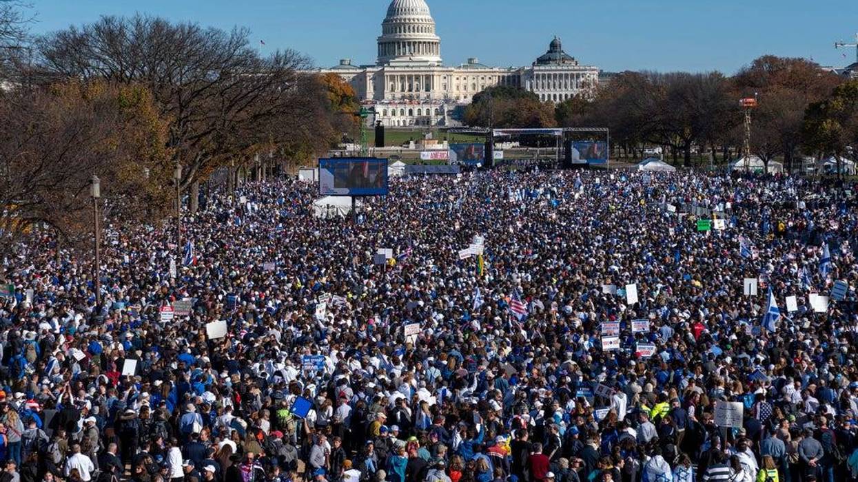 People attend the "March for Israel" rally Tuesday, Nov. 14, 2023, on the National Mall in Washington.