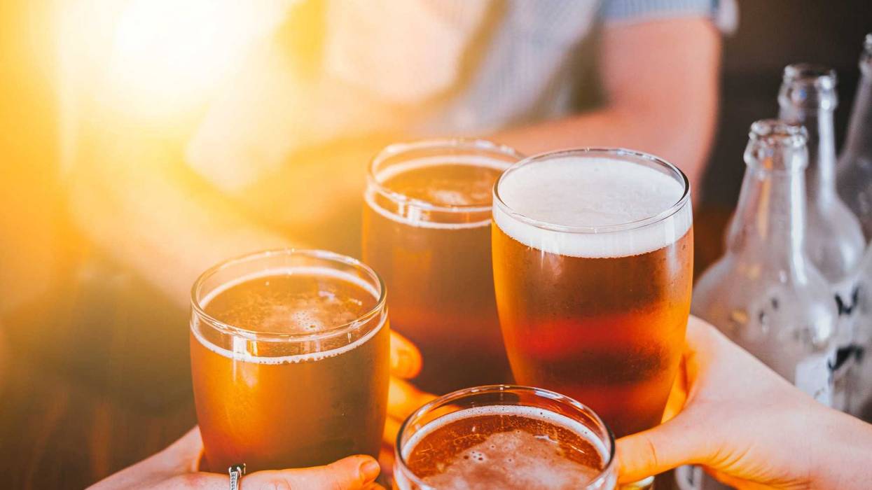 People drinking beer.