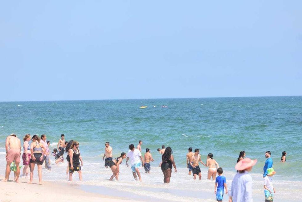 People enjoy a day at Jones Beach State Park on July 7, 2023 in Wantagh, New York.
