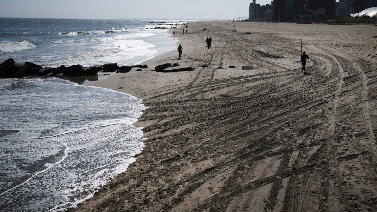People enjoy a spring afternoon at Brooklyn's Coney Island on May 21, 2020 in New York City.