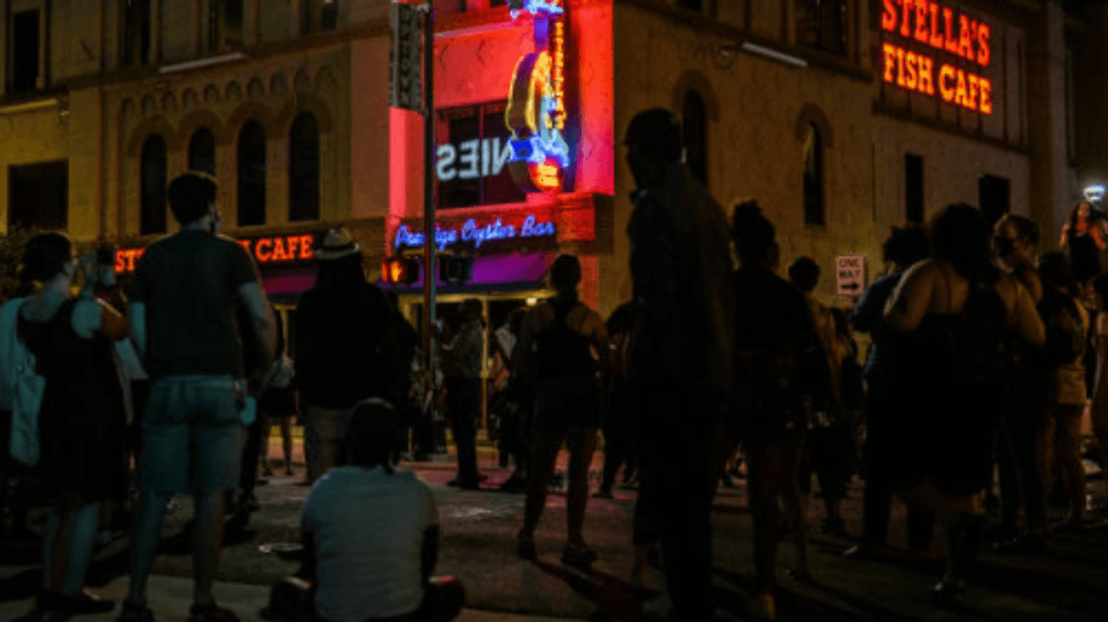 People gathered in Uptown