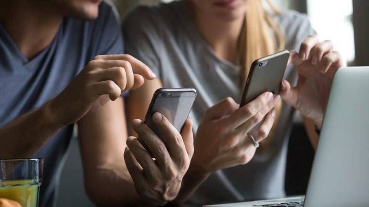 People on phones.