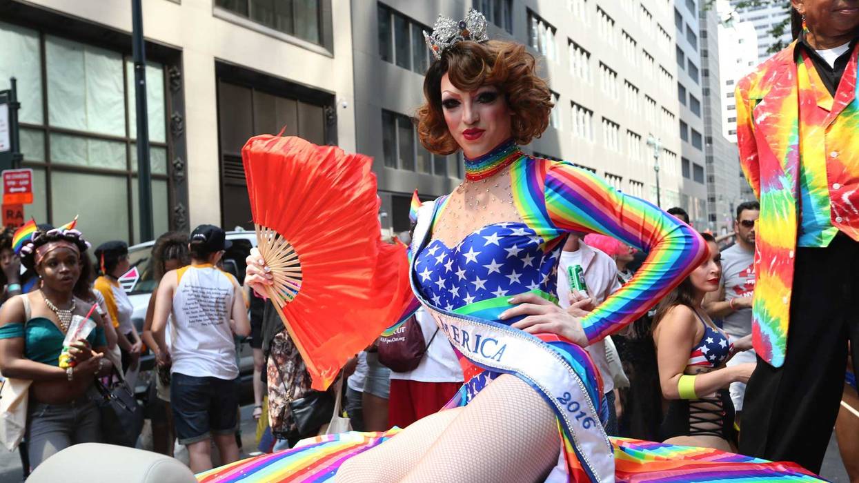 People participate in an event called the Drag March on June 25, 2021 in New York City. The Drag March, in its 27th year, is an annual event that traditionally kicks off Pride weekend in New York City. The annual parade sees hundreds of people dressed in Drag who march from Tompkins Square Park to Stonewall Inn.
