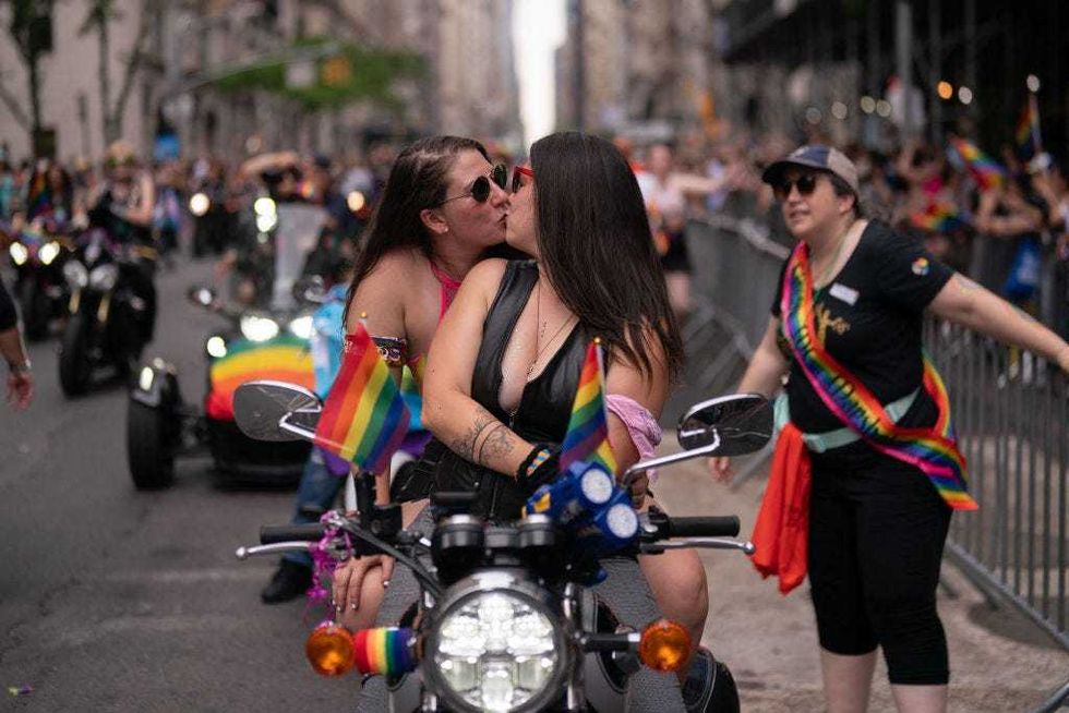 People participate in the New York City Pride March on June 30, 2024, in New York City.