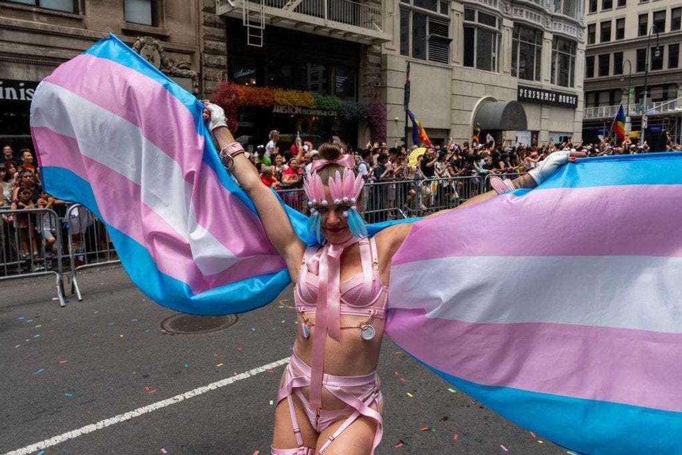 People participate in the New York City Pride March on June 30, 2024, in New York City.