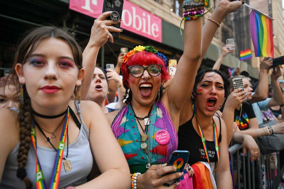 People participate in the New York City Pride Parade on June 26, 2022 in New York City