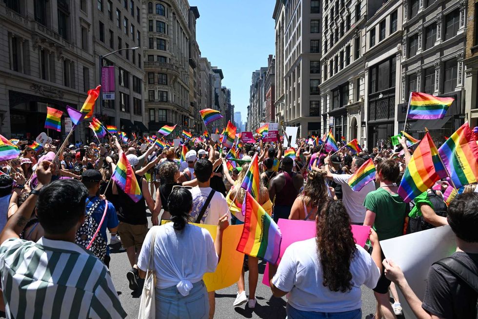 People participate in the New York City Pride Parade on June 26, 2022 in New York City.