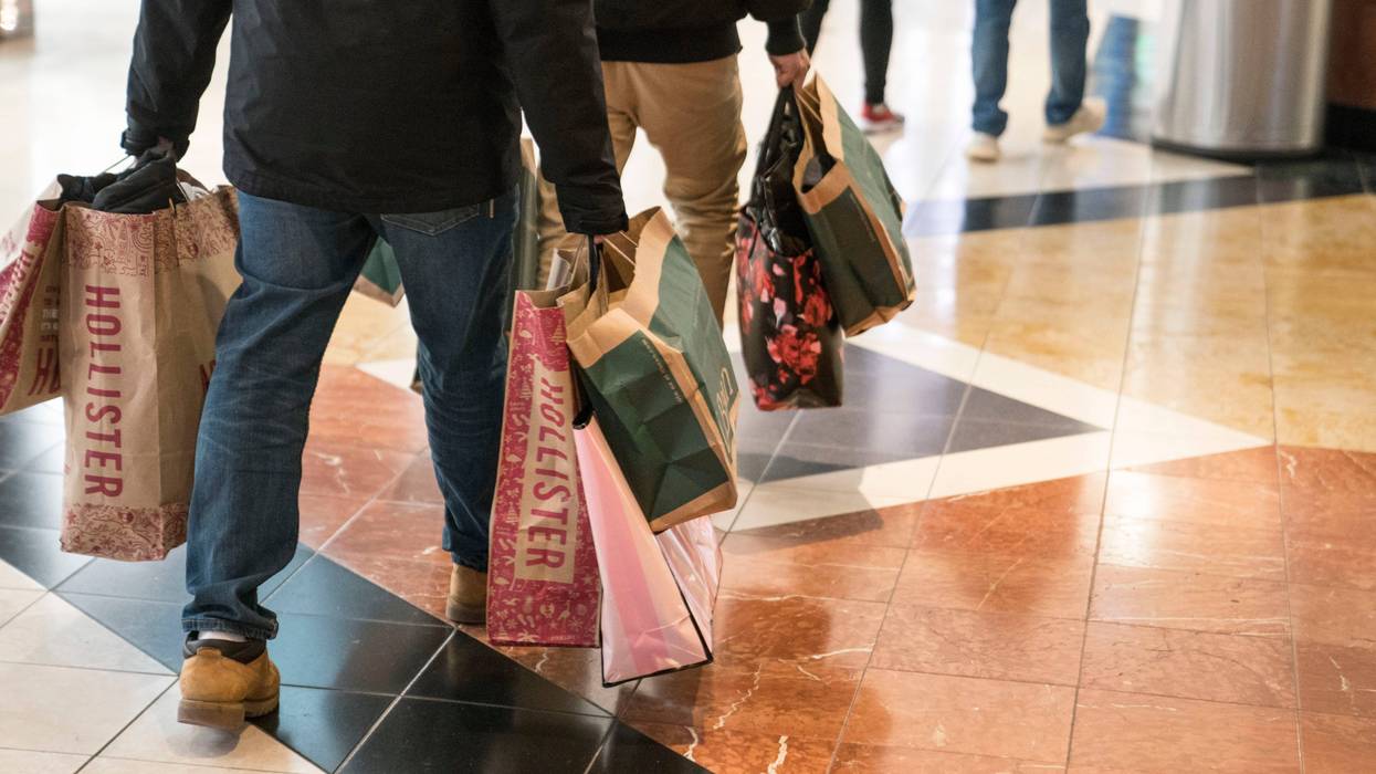 People shop at the King of Prussia Mall on Thanksgiving night ahead of Black Friday.