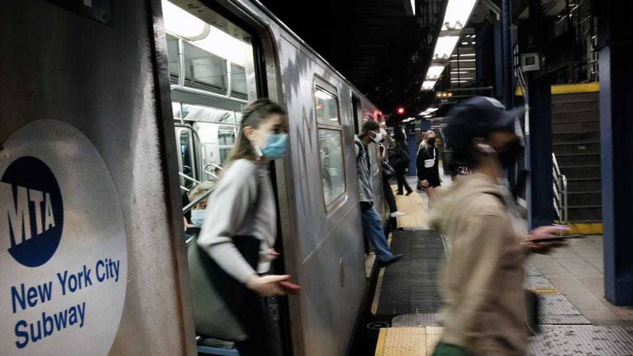People use the New York City subway on June 03, 2021 in New York City. According to the Metropolitan Transportation Authority (MTA), New York City’s subway system was targeted by hackers with links to the Chinese government last April. The MTA has said that no employee’s information was gained and that there was no known impact to customers of the city’s subways, the nation’s largest subway system.