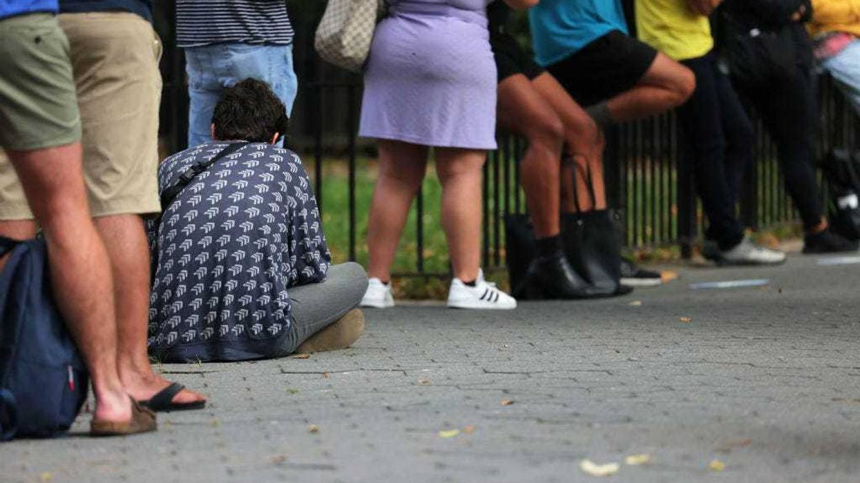 People wait in line to enter the Chelsea Sexual Health Clinic on July 08, 2022 in New York City.