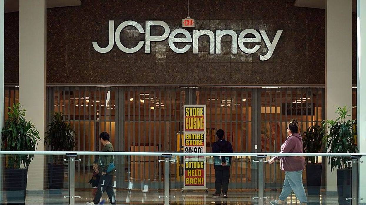 People walk by a JCPenney store that is set to close on May 22, 2025 in San Francisco, California.