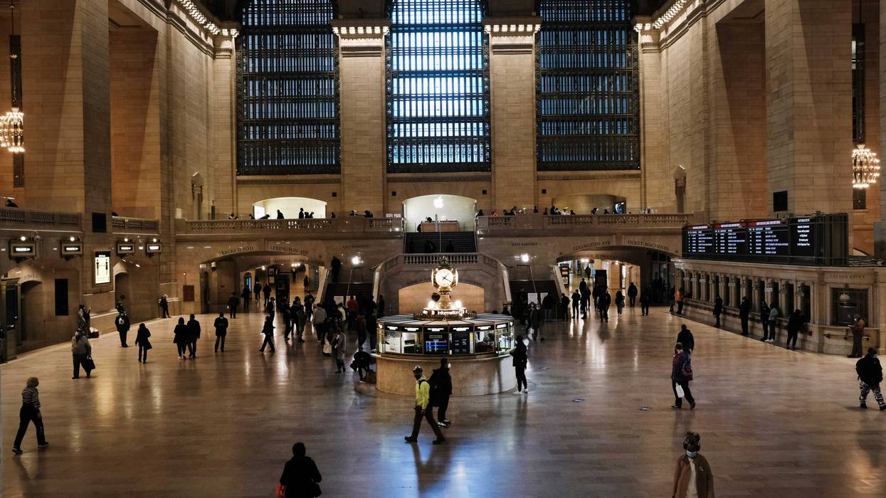 People walk through Grand Central Terminal in Manhattan as New York City tries to contain a spike in COVID-19 cases on November 16, 2020 in New York City.