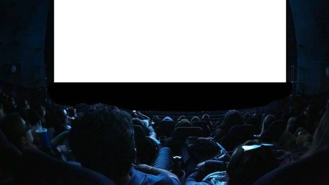 People watching a movie.