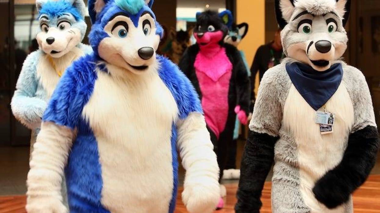 People wearing Furry costumes at a convention