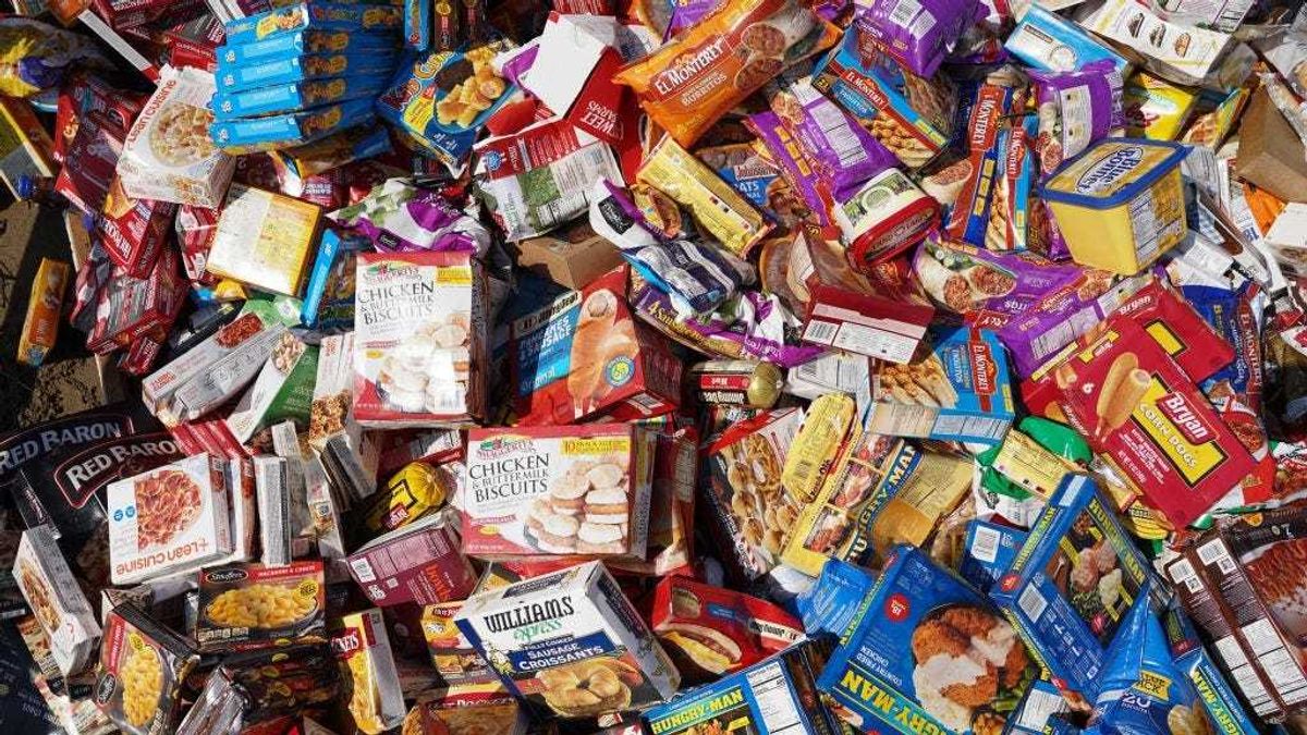 Perishable food items discarded outside of a grocery store after Hurricane Ida on September 4, 2021 in Grand Isle, Louisiana.