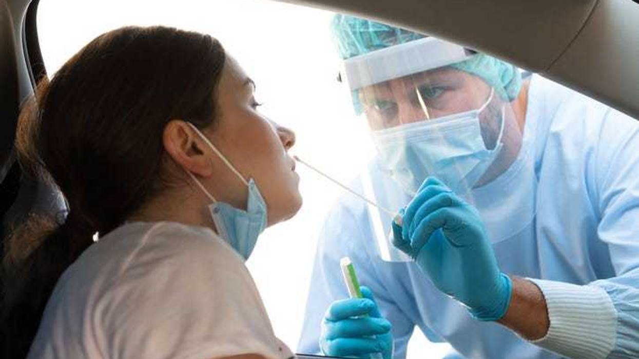 Person getting COVID-19 tested.