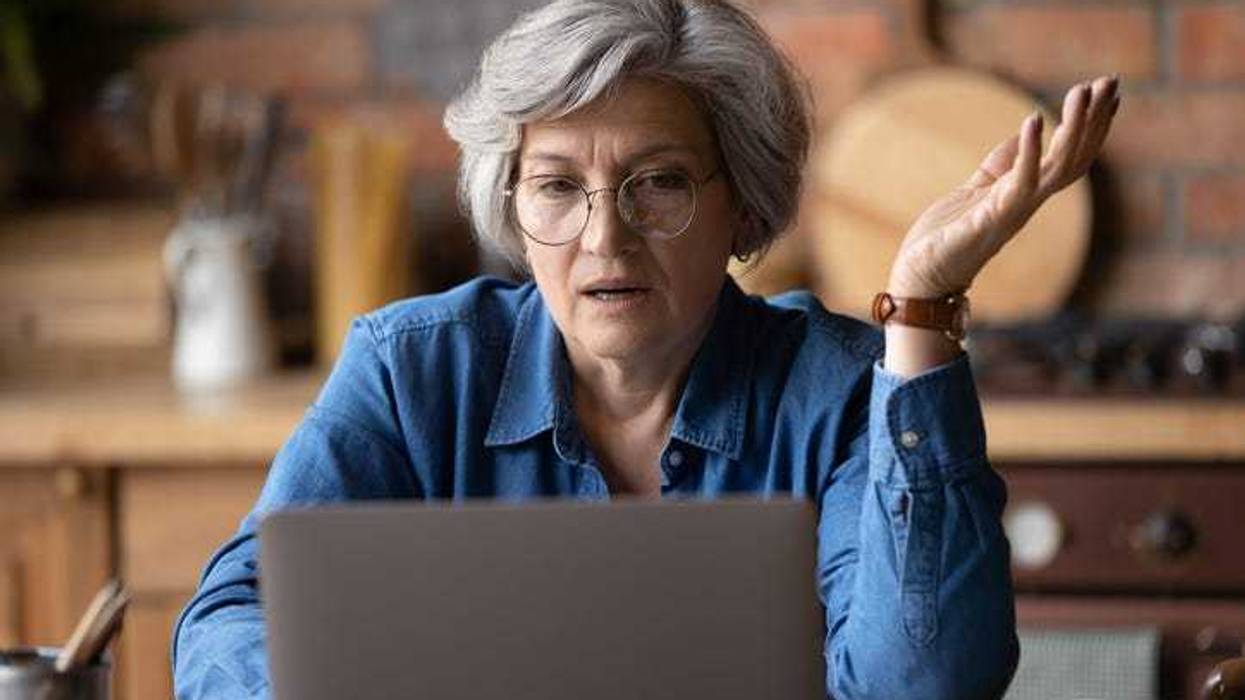 Person having issues with a computer.