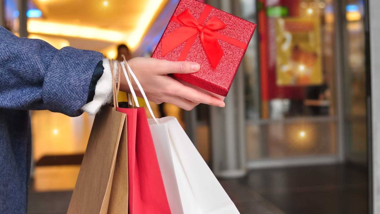 Person holiday shopping.