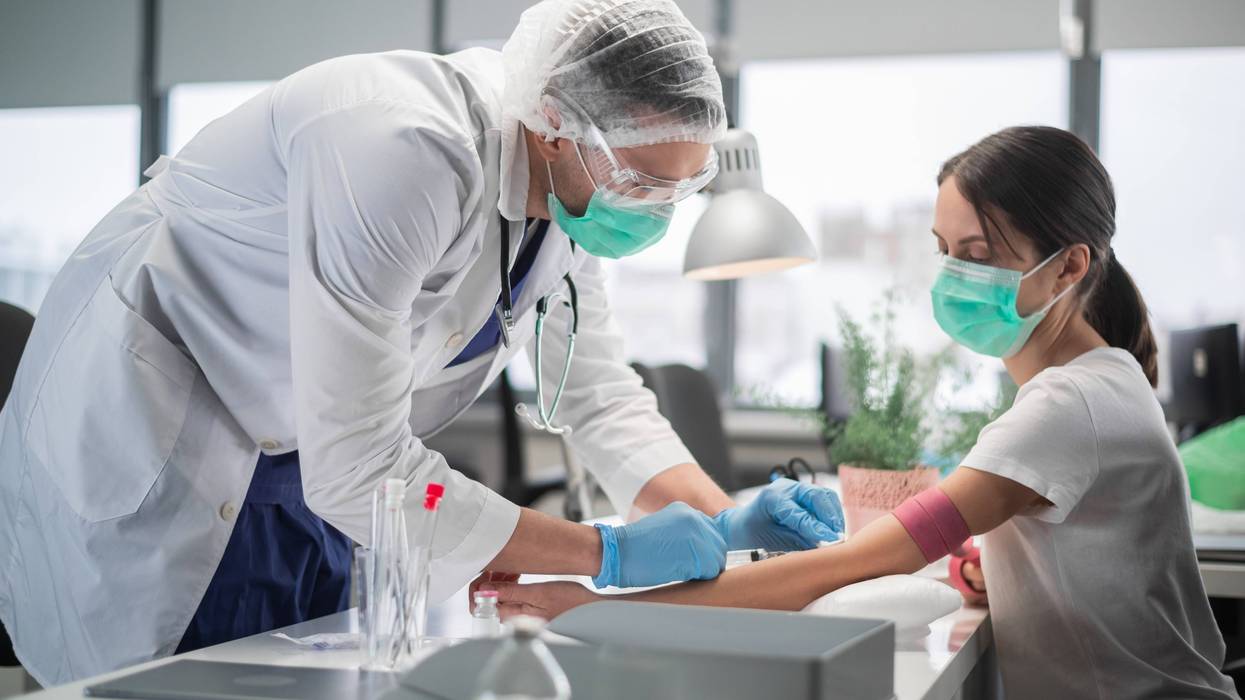 person receiving a blood test