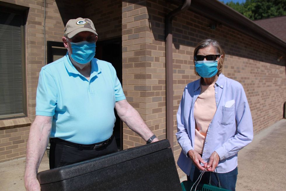 Pete and Charlotte Luedke deliver for North Country Meals on Wheels, which serves clients in northern Allegheny and southern Butler Counties outside of Pittsburgh.