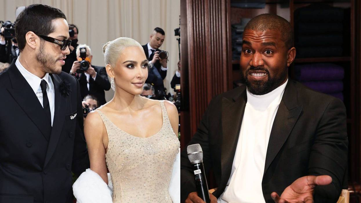 Pete Davidson, Kim Kardashian and Kanye West