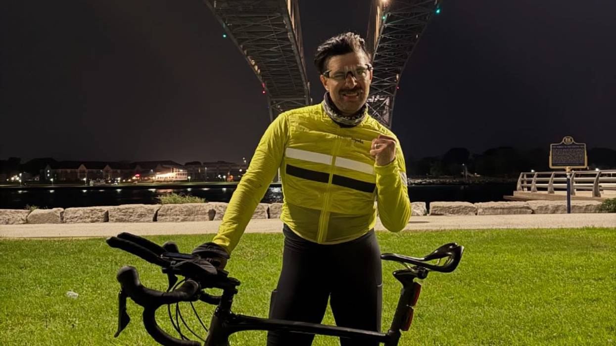 Phil Fox has broken the Guinness World Record for circumnavigating Lake Huron by bicycle, completing the more than 1,000-mile journey in 69 hours and 33 minutes.