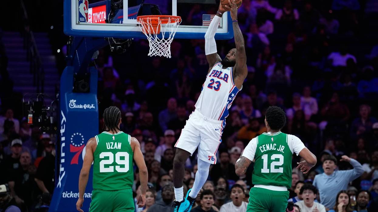 LeBron James calls helicopter rides 'transportation' after he soars on big dunk in 76ers home debut