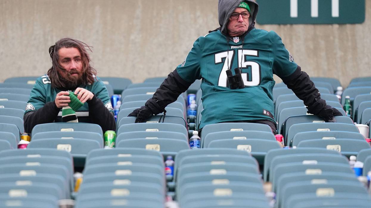 Philadelphia Eagles fans, disappointed after Sunday's loss to the Arizona Cardinals at Lincoln Financial Field.