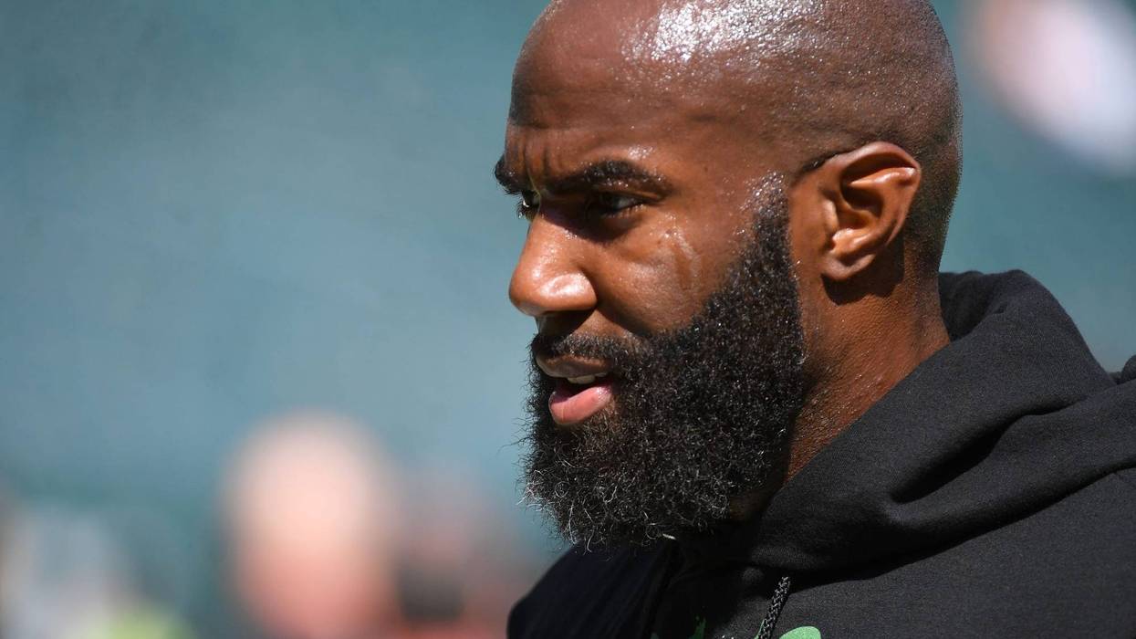 Philadelphia Eagles strong safety Malcolm Jenkins walks off the field after warmups against the Washington Redskins at Lincoln Financial Field.