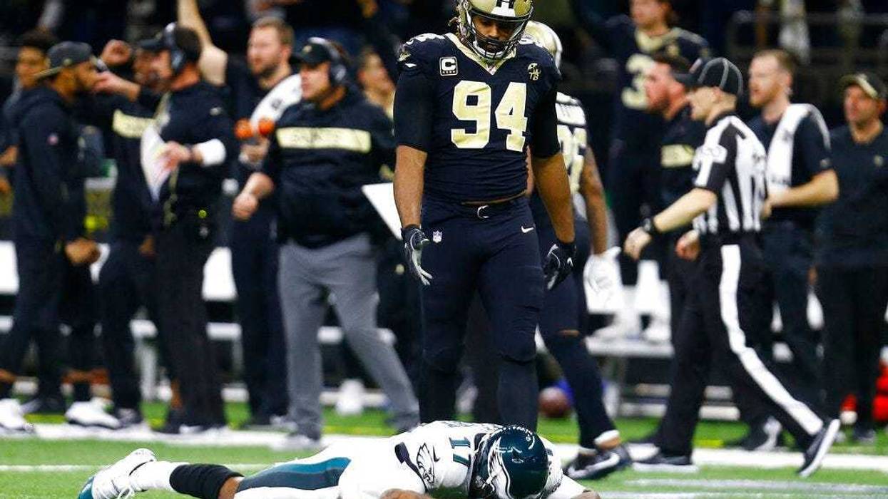 Philadelphia Eagles wide receiver Alshon Jeffery (17) lies on the turf