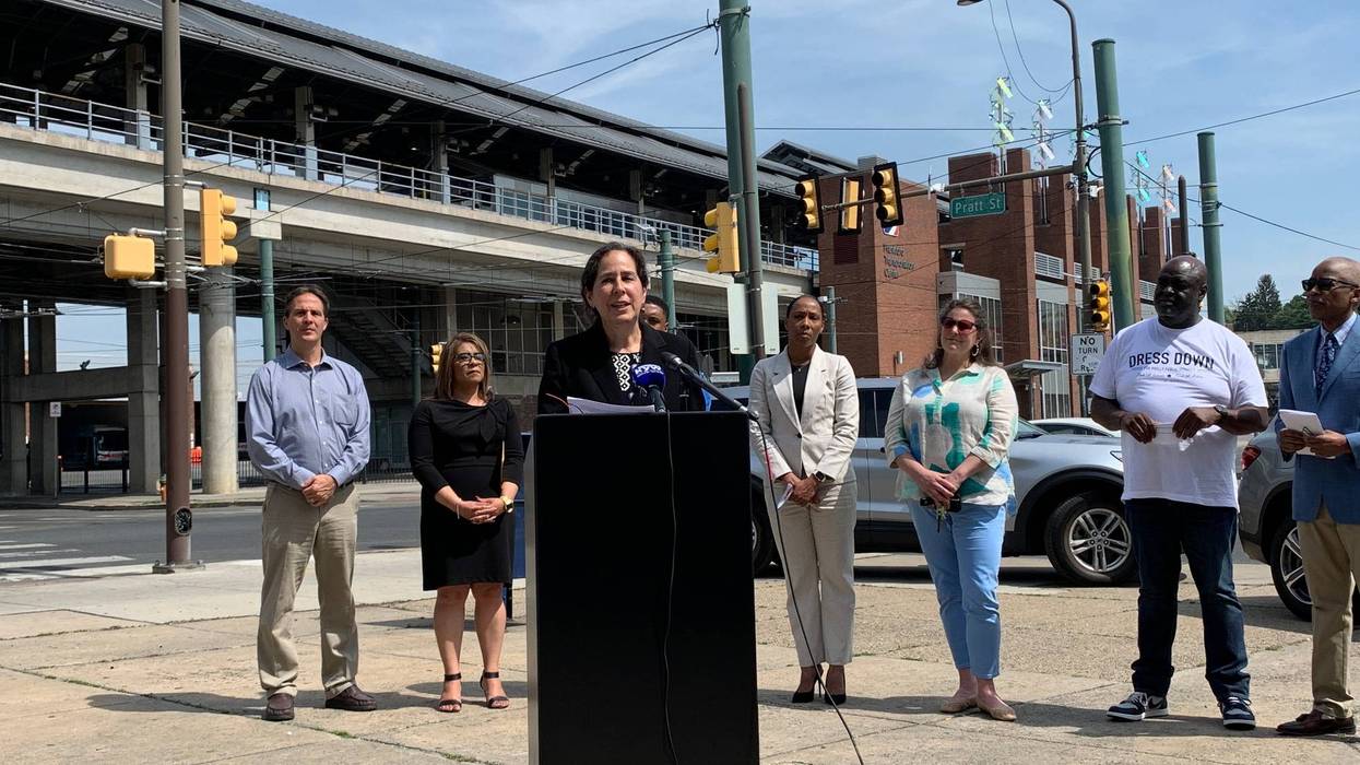 Philadelphia Health Commissioner Cheryl Bettigole speaking at a news conference on Friday, May 12, 2023.