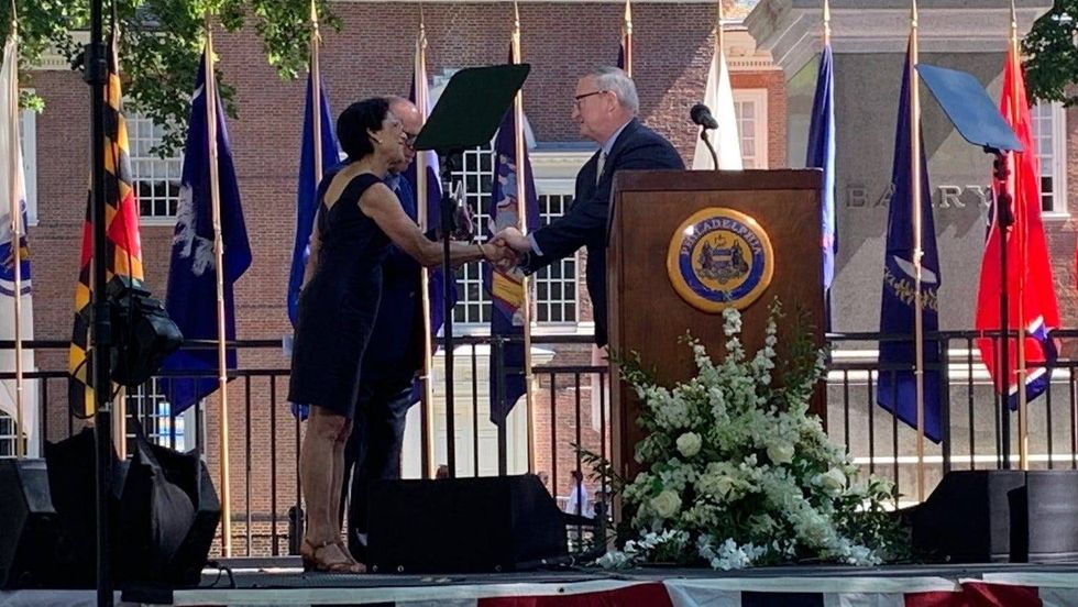 Philadelphia Mayor Jim Kenney gives the city
