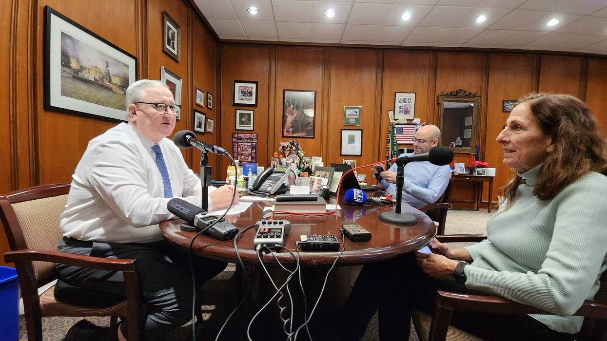 Philadelphia Mayor Jim Kenney with KYW Newsradio's Pat Loeb.