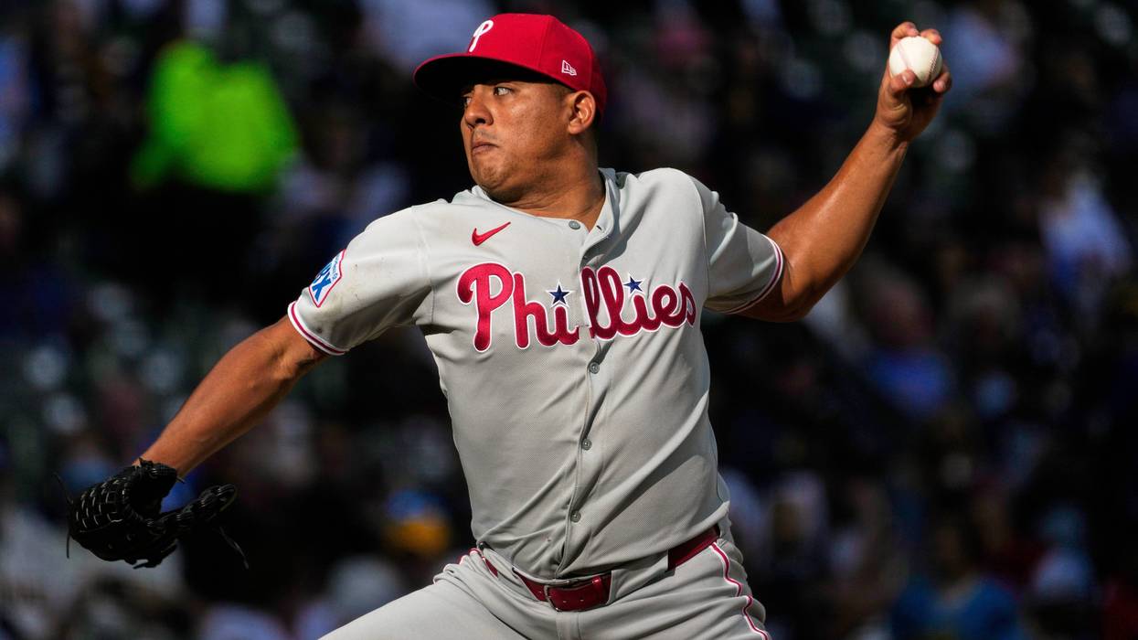Philadelphia Phillies' Ranger Suarez throws during the sixth inning of a baseball game against the Milwaukee Brewers