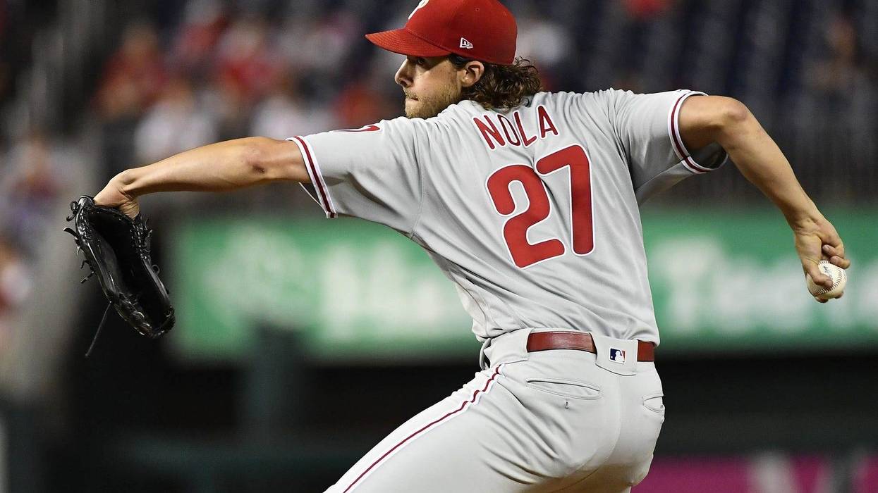 Philadelphia Phillies starting pitcher Aaron Nola (27)