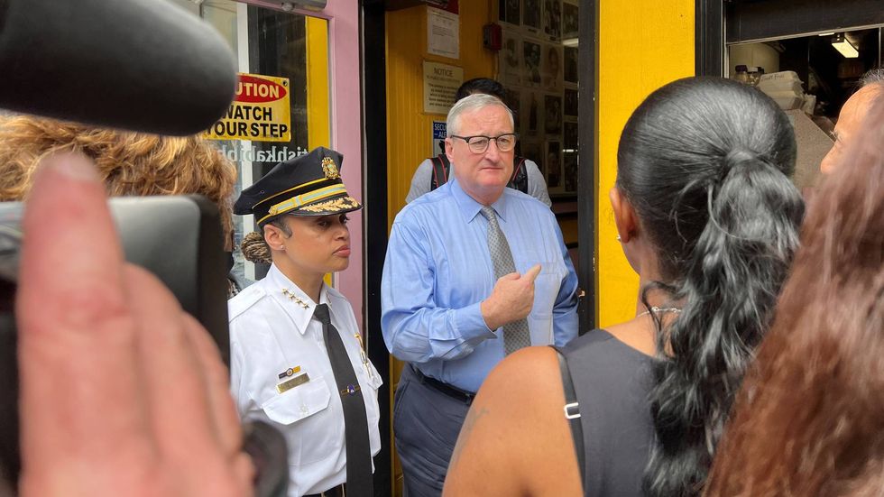Philadelphia Police Commissioner Danielle Outlaw, Mayor Jim Kenney.