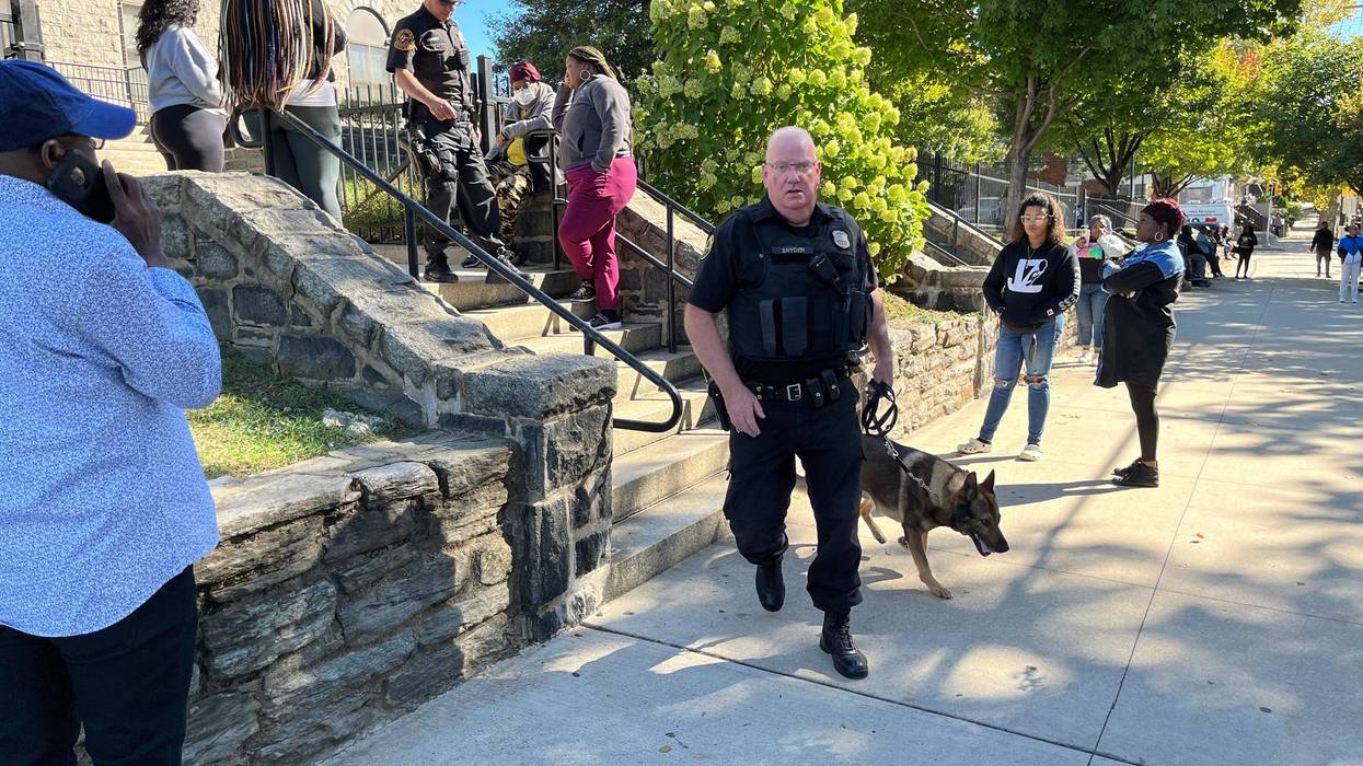 Philadelphia police swept the campuses of Boys Latin Charter Middle School and High School in West Philadelphia after a middle school student was found to have a loaded gun magazine with him.