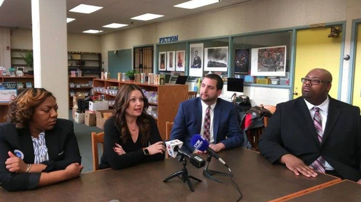 Philadelphia principals (L-R) Shakae Dupre-Campbell of Middle Years Alternative, Stephanie Andrewlevich of Mitchell Elementary, Joshua Levinson of Lankenau Environmental Science Magnet High School and Jason Lytle of Hartranft Elementary.