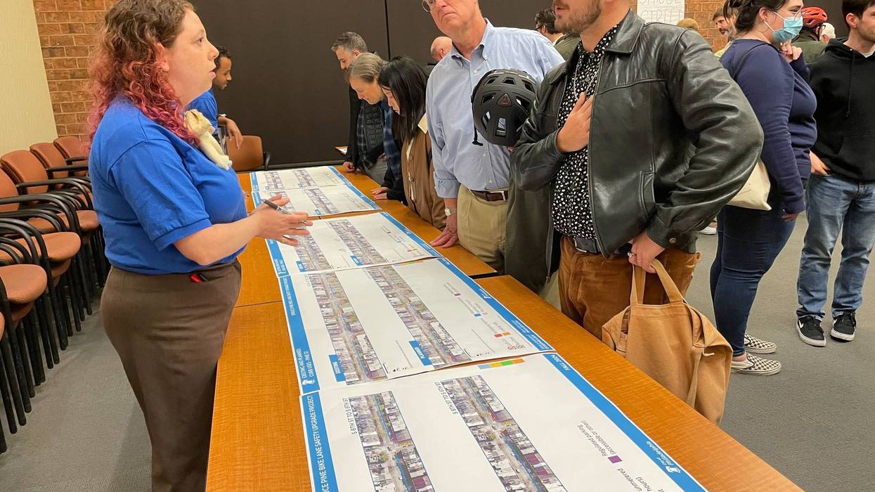 Philadelphia transportation officials unveiled some of the changes the city is considering to make Spruce and Pine streets safer for bicyclists.