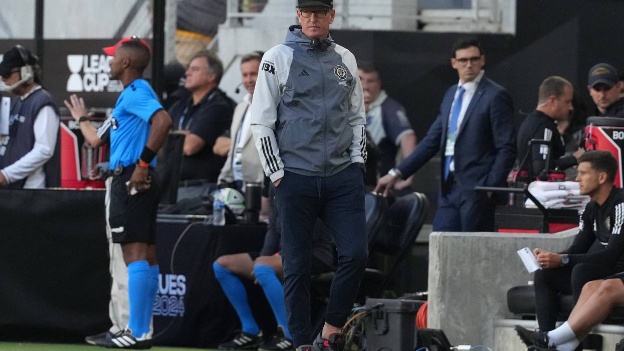 Philadelphia Union manager Jim Curtin looks on during the first half against the Columbus Crew in the Semifinals of the Leagues Cup 2024 at Lower.com Field on Aug. 21, 2024, in Columbus, Ohio.