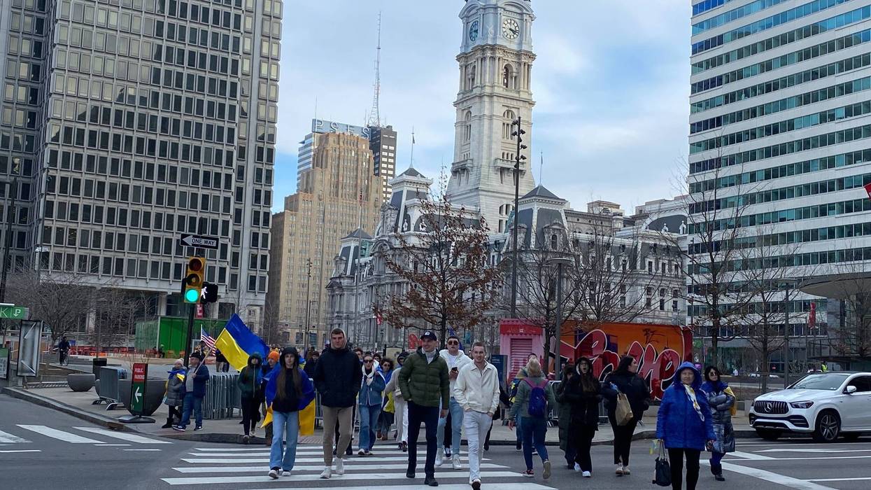 Philadelphians march in solidarity for Ukraine on eve of third anniversary of war with Russia