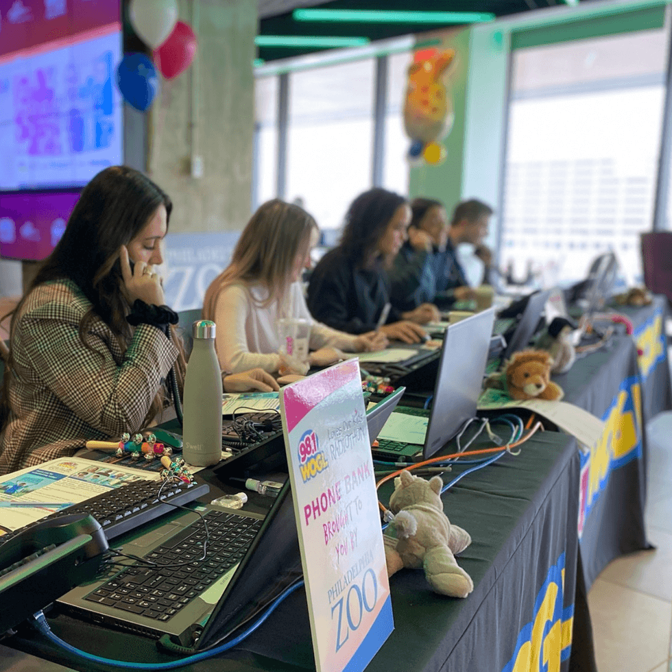 Phone Bank Volunteers at the 98.1 WOGL Loves Our Kids Radiothon presented by Fulton Bank