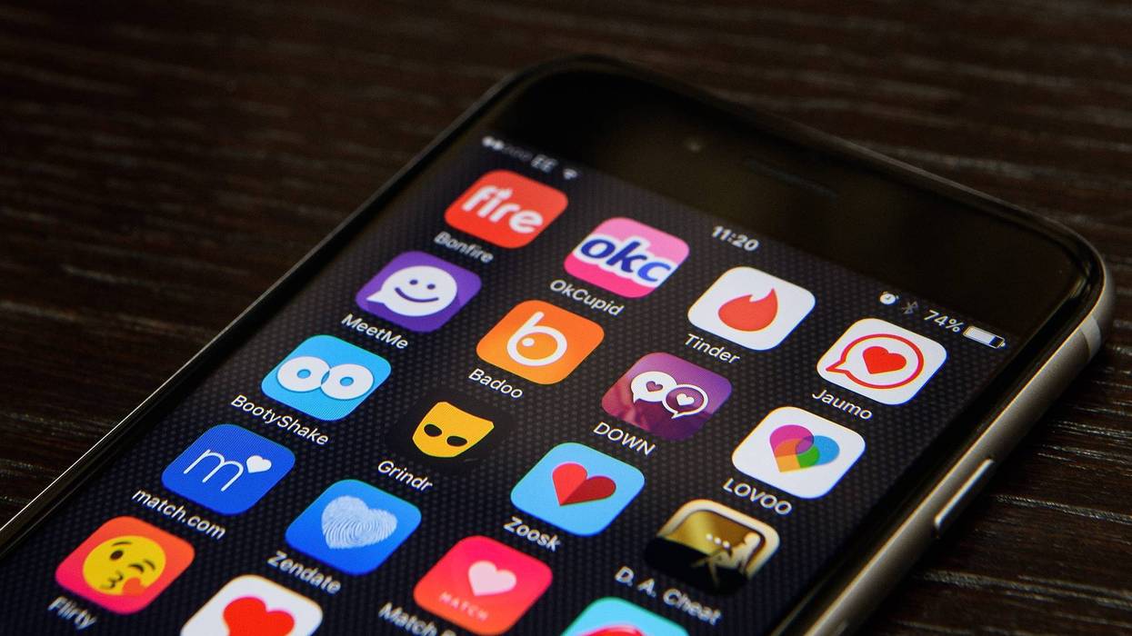 phone displaying dating apps